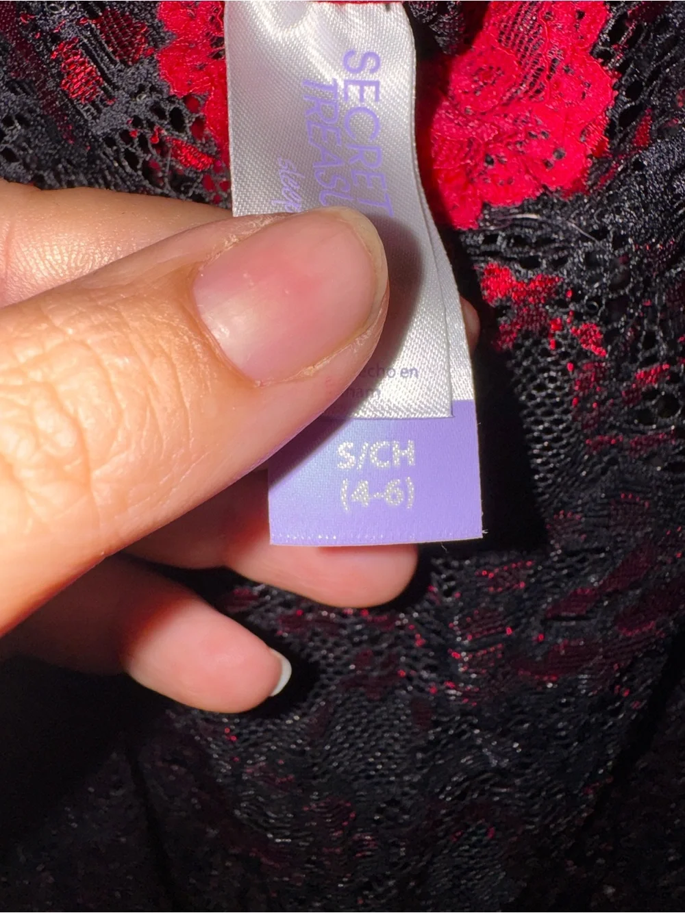 Secret Treasures Red & Black Lace Chemise